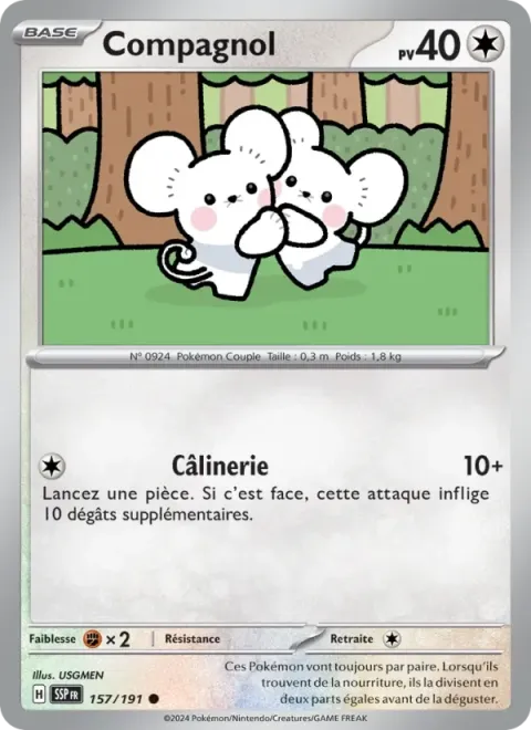 Carte Pokémon Compagnol 157/191, extension Étincelles Déferlantes