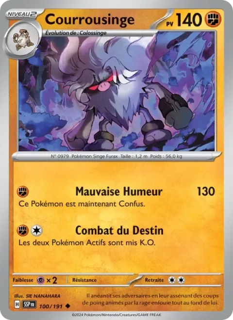 Carte Pokémon Courrousinge 100/191, extension Étincelles Déferlantes