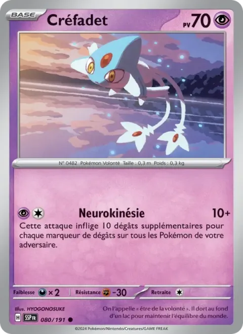 Carte Pokémon Créfadet 080/191, extension Étincelles Déferlantes