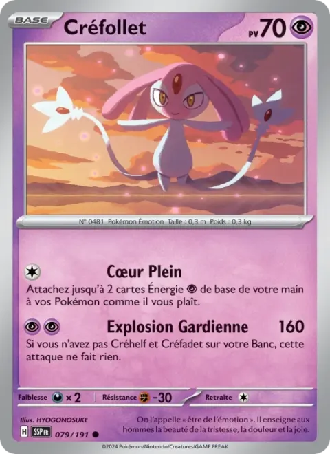 Carte Pokémon Créfollet 079/191, extension Étincelles Déferlantes