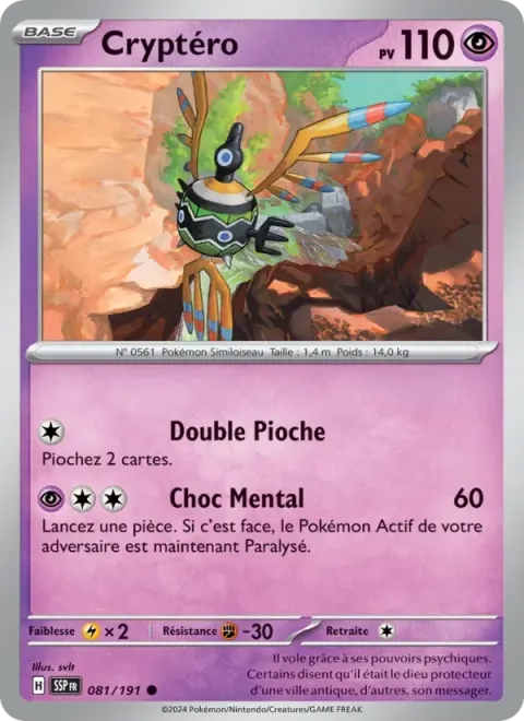 Carte Pokémon Cryptéro 081/191, extension Étincelles Déferlantes