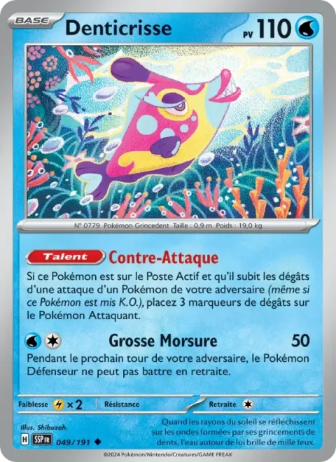 Carte Pokémon Denticrisse 049/191, extension Étincelles Déferlantes