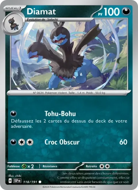 Carte Pokémon Diamat 118/191, extension Étincelles Déferlantes