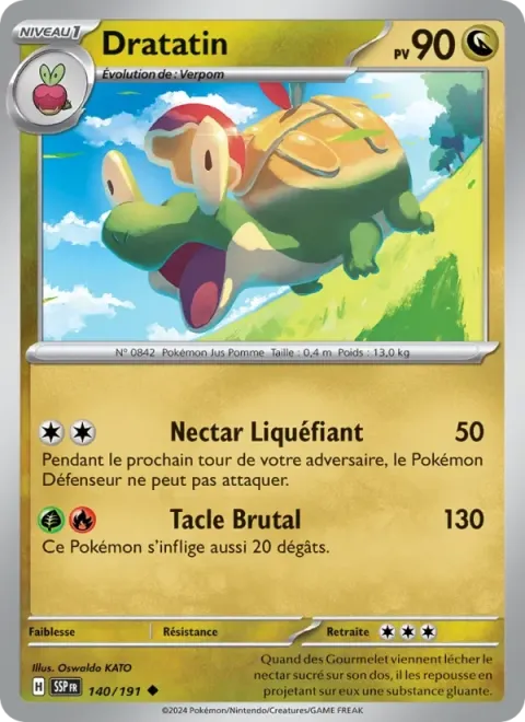 Carte Pokémon Dratatin 140/191, extension Étincelles Déferlantes