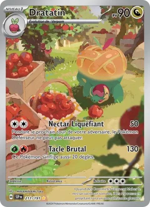 Carte Pokémon Dratatin 211/191, extension Étincelles Déferlantes