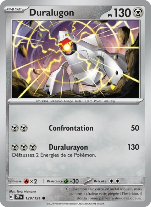 Carte Pokémon Duralugon 129/191, extension Étincelles Déferlantes
