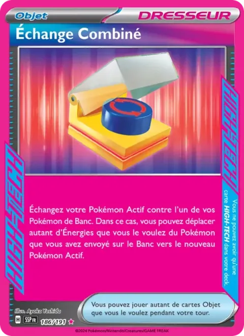 Carte Pokémon Échange Combiné 186/191, extension Étincelles Déferlantes