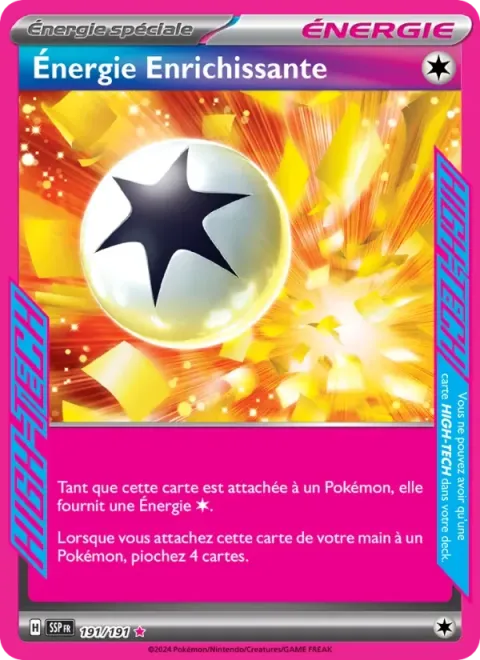 Carte Pokémon Énergie Enrichissante 191/191, extension Étincelles Déferlantes