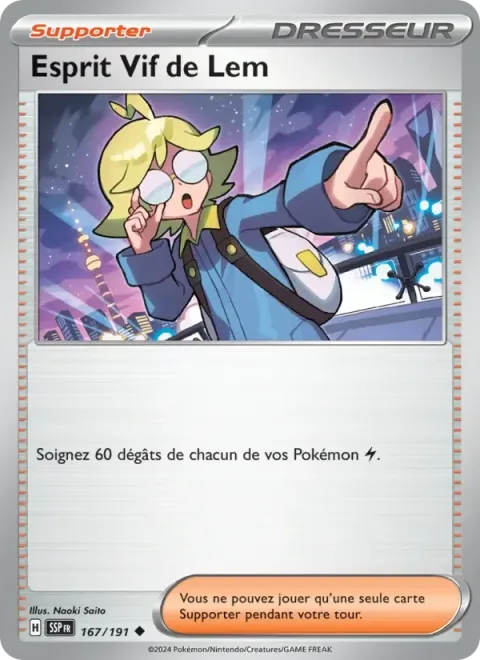 Carte Pokémon Esprit Vif de Lem 167/191, extension Étincelles Déferlantes