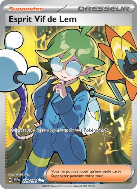 Carte Pokémon Esprit Vif de Lem 229/191, extension Étincelles Déferlantes