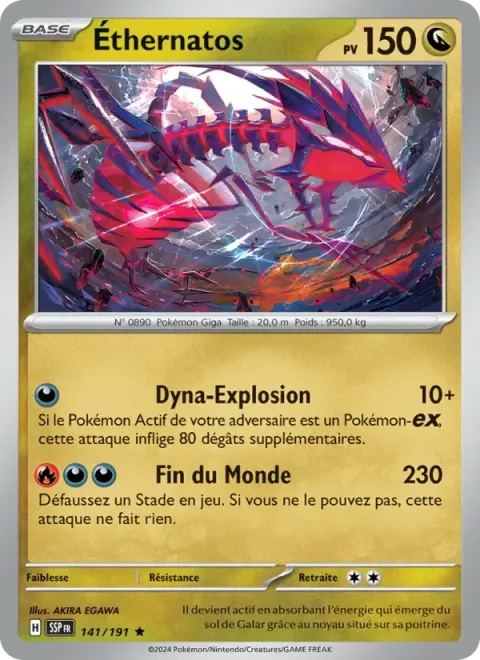 Carte Pokémon Éthernatos 141/191, extension Étincelles Déferlantes