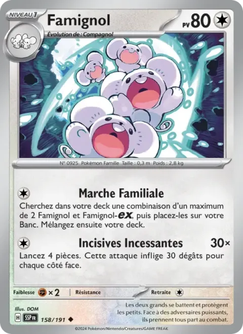 Carte Pokémon Famignol 158/191, extension Étincelles Déferlantes