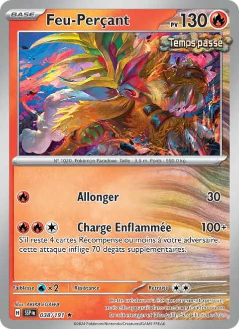 Carte Pokémon Feu-Perçant 038/191, extension Étincelles Déferlantes