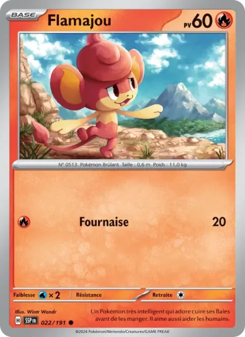 Carte Pokémon Flamajou 022/191, extension Étincelles Déferlantes