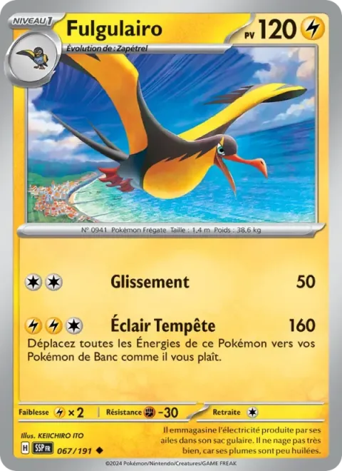 Carte Pokémon Fulgulairo 067/191, extension Étincelles Déferlantes
