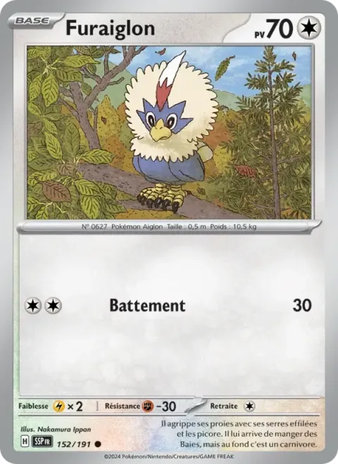 Carte Pokémon Furaiglon 152/191, extension Étincelles Déferlantes