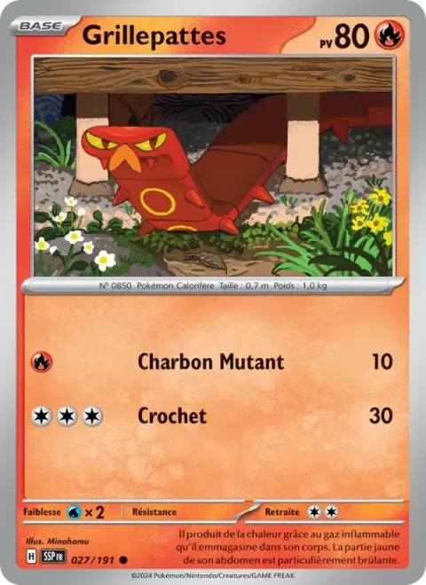 Carte Pokémon Grillepattes 027/191, extension Étincelles Déferlantes