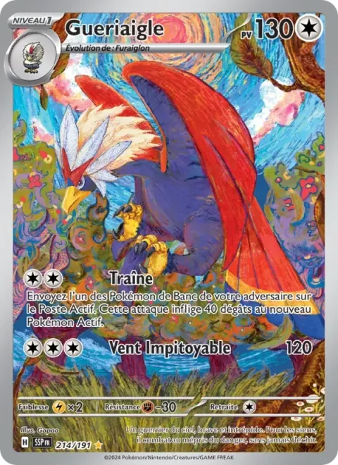Carte Pokémon Gueriaigle 214/191, extension Étincelles Déferlantes