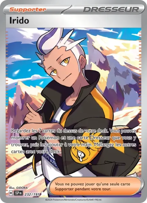 Carte Pokémon Irido 232/191, extension Étincelles Déferlantes