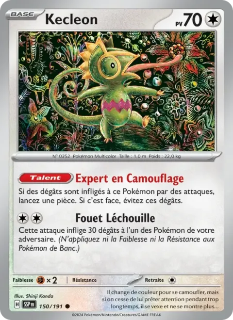 Carte Pokémon Kecleon 150/191, extension Étincelles Déferlantes