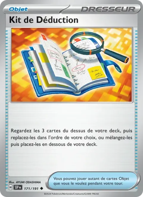 Carte Pokémon Kit de Déduction 171/191, extension Étincelles Déferlantes