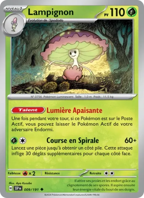 Carte Pokémon Lampignon 009/191, extension Étincelles Déferlantes