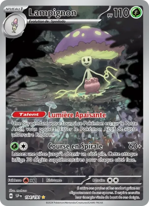 Carte Pokémon Lampignon 194/191, extension Étincelles Déferlantes