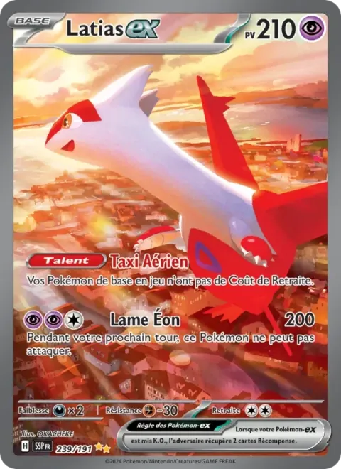 Carte Pokémon Latias-ex 239/191, extension Étincelles Déferlantes