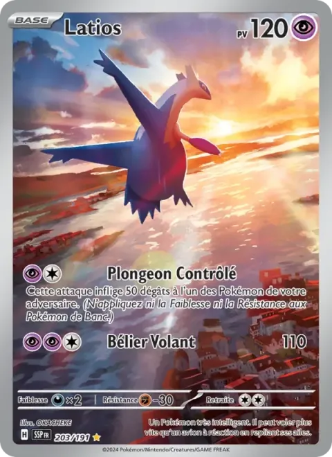 Carte Pokémon Latios 203/191, extension Étincelles Déferlantes
