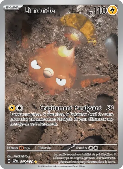 Carte Pokémon Limonde 202/191, extension Étincelles Déferlantes