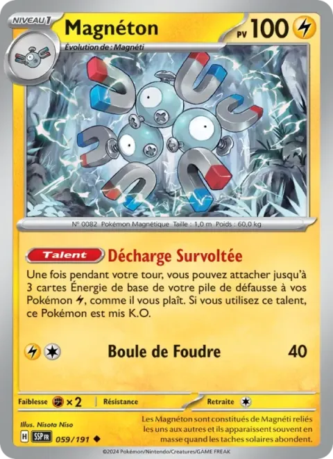 Carte Pokémon Magnéton 059/191, extension Étincelles Déferlantes