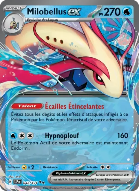 Carte Pokémon Milobellus-ex 042/191, extension Étincelles Déferlantes