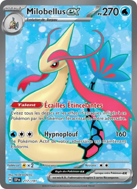 Carte Pokémon Milobellus-ex 217/191, extension Étincelles Déferlantes
