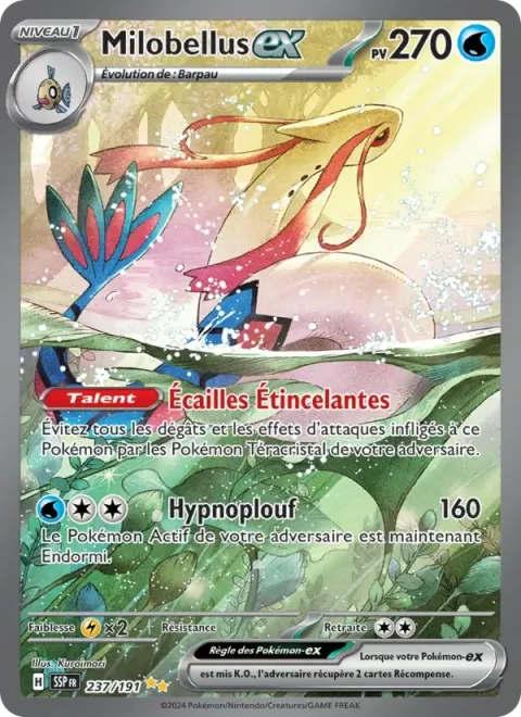 Carte Pokémon Milobellus-ex 237/191, extension Étincelles Déferlantes