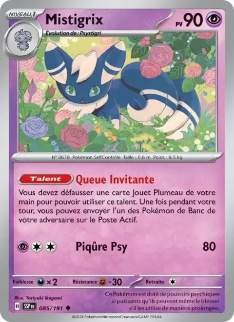 Carte Pokémon Mistigrix 085/191, extension Étincelles Déferlantes