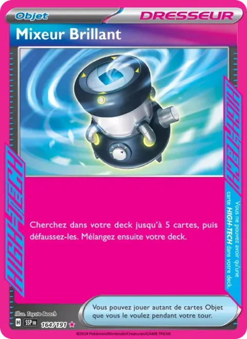 Carte Pokémon Mixeur Brillant 164/191, extension Étincelles Déferlantes
