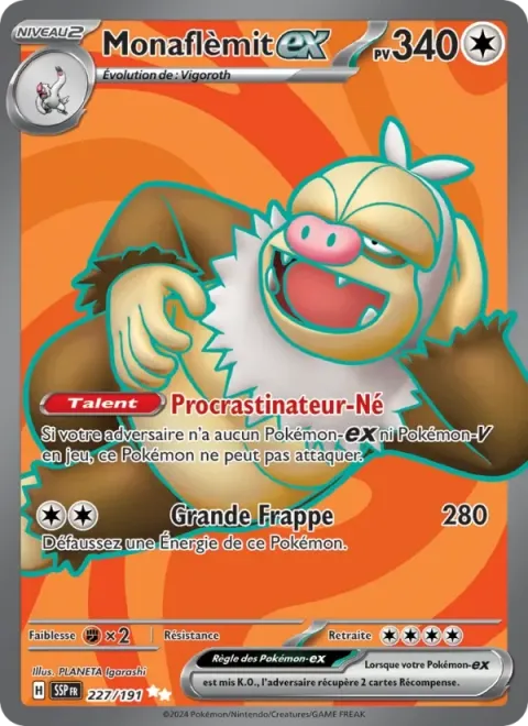 Carte Pokémon Monaflèmit-ex 227/191, extension Étincelles Déferlantes