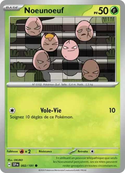 Carte Pokémon Noeunoeuf 002/191, extension Étincelles Déferlantes