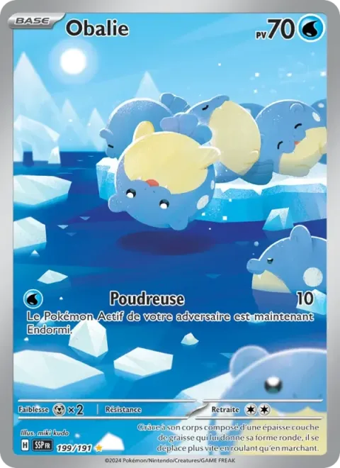 Carte Pokémon Obalie 199/191, extension Étincelles Déferlantes