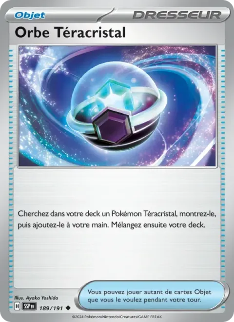 Carte Pokémon Orbe Téracristal 189/191, extension Étincelles Déferlantes