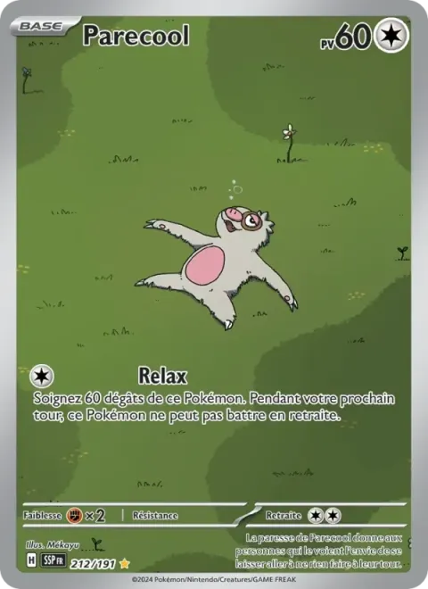Carte Pokémon Parecool 212/191, extension Étincelles Déferlantes