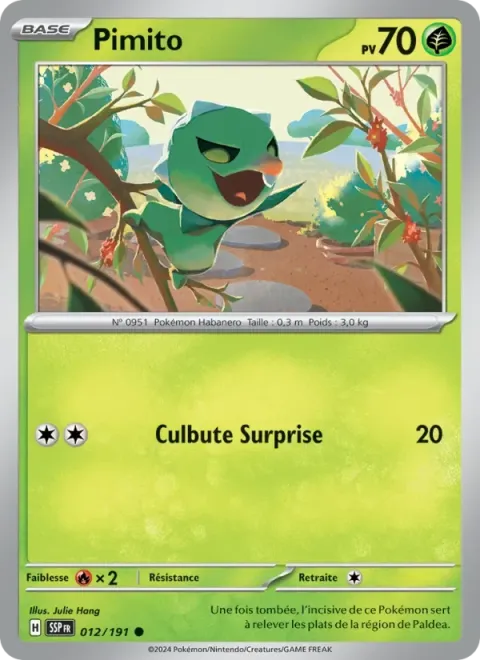 Carte Pokémon Pimito 012/191, extension Étincelles Déferlantes