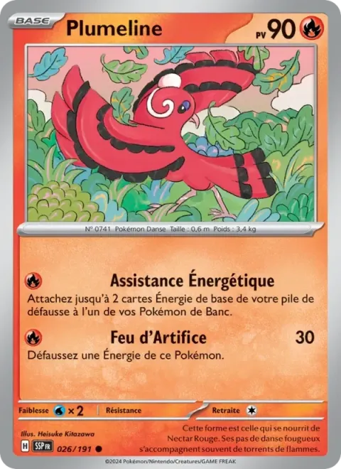 Carte Pokémon Plumeline 026/191, extension Étincelles Déferlantes