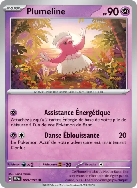 Carte Pokémon Plumeline 089/191, extension Étincelles Déferlantes
