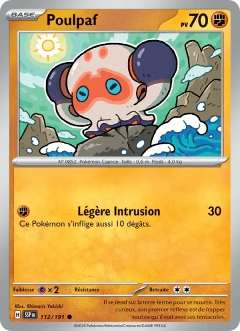 Carte Pokémon Poulpaf 112/191, extension Étincelles Déferlantes