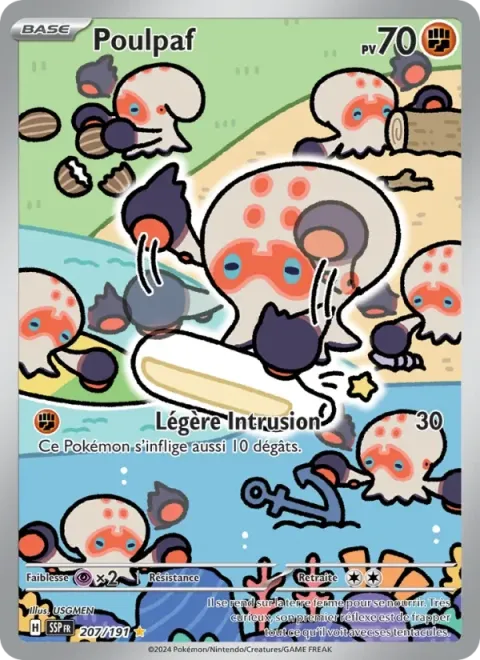 Carte Pokémon Poulpaf 207/191, extension Étincelles Déferlantes