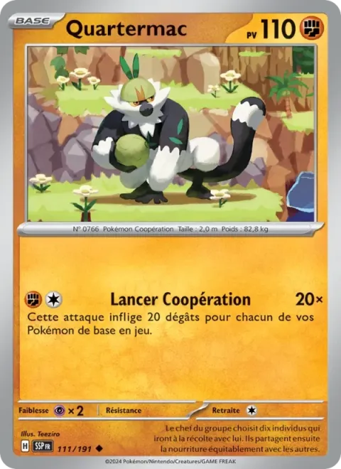 Carte Pokémon Quartermac 111/191, extension Étincelles Déferlantes