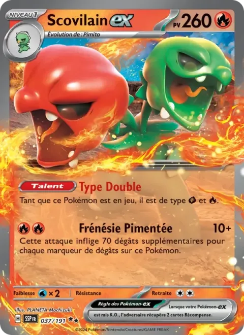 Carte Pokémon Scovilain-ex 037/191, extension Étincelles Déferlantes