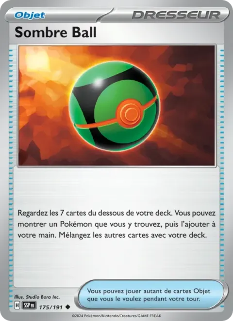 Carte Pokémon Sombre Ball 175/191, extension Étincelles Déferlantes