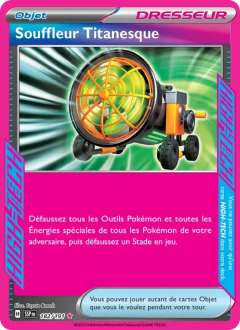Carte Pokémon Souffleur Titanesque 182/191, extension Étincelles Déferlantes
